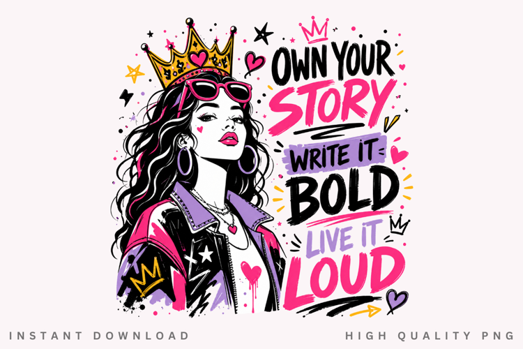 Own Your Story Write It Bold PNG Sublimation Design