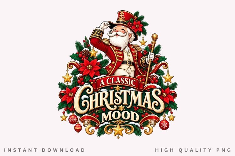 A Classic Christmas Mood Santa Claus Festive Vintage example image 1
