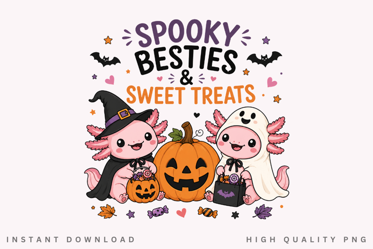 Spooky Besties Sweet Treats PNG Sublimation Design
