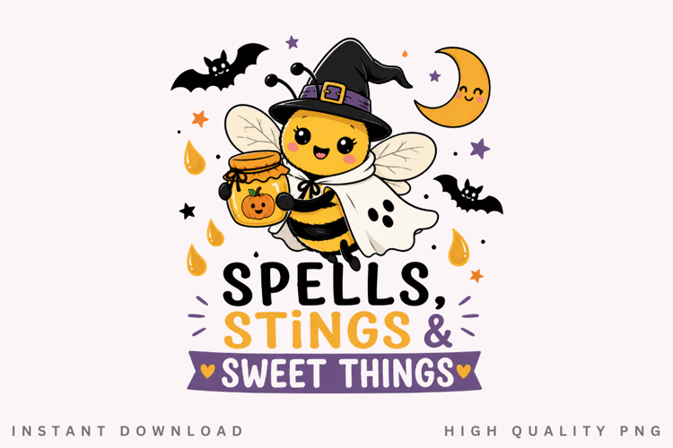 Spells Stings And Sweet Things PNG Sublimation Design