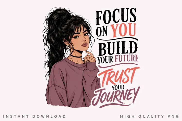 Focus On You Trust Your Journey PNG Sublimation Design