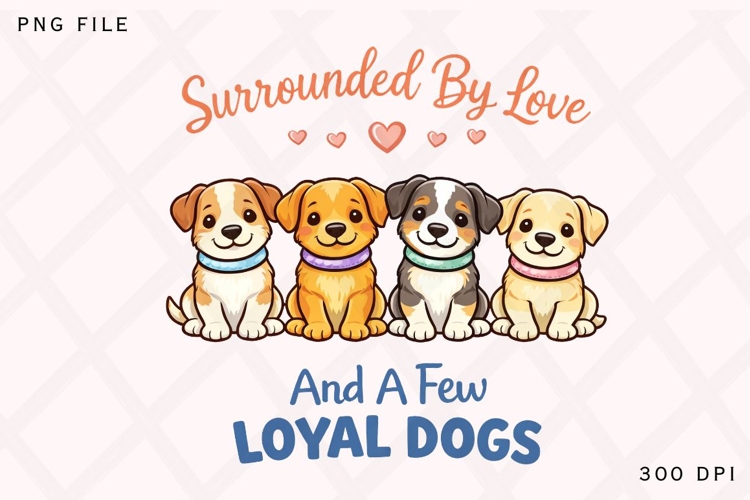 Surrounded By Love And A Few Loyal Dogs PNG, Dog Lover