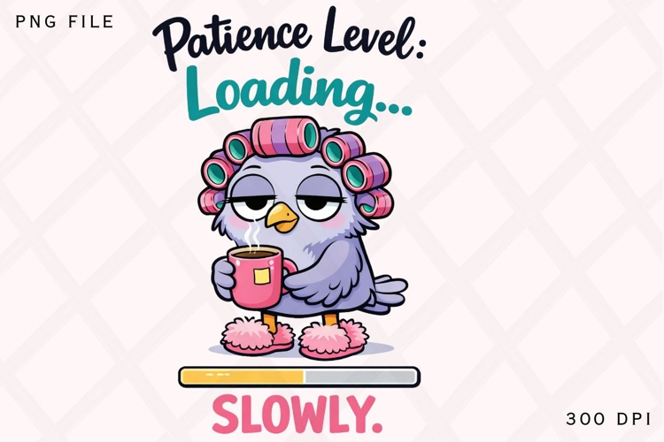 Patience Level Loading Slowly Duck PNG, Funny Tired Duck