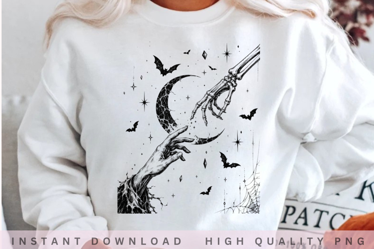 Gothic Witch Hand Moon SVG Design