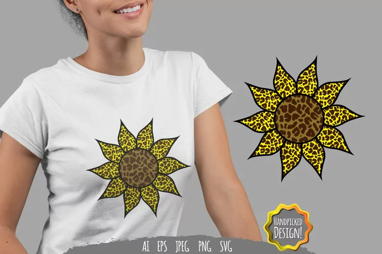 Sublimation Sunflower with Leopard Skin