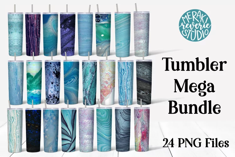 Sublimation Tumbler Mega Bundle - Colorful Fluid Art