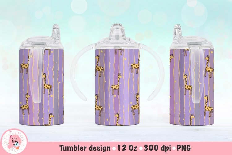 12oz Kids Skinny Tumbler | Sublimation Tumbler Giraffe 12 oz
