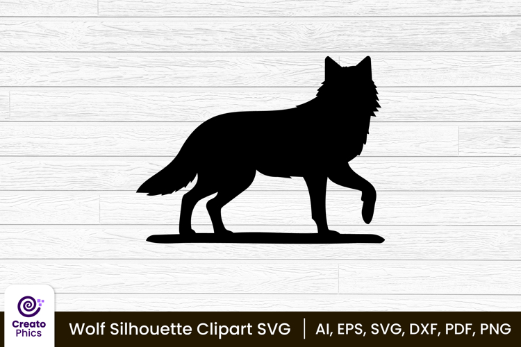 wolf silhouette animal clipart SVG | printable design