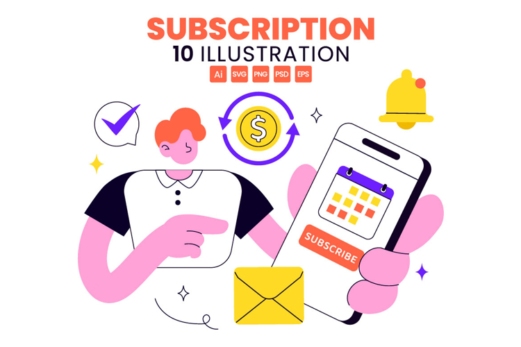10 Subscription Vector Illustration example image 1