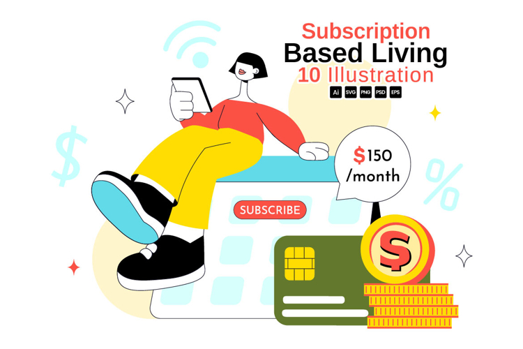 10 Subscription Based Living Illustration