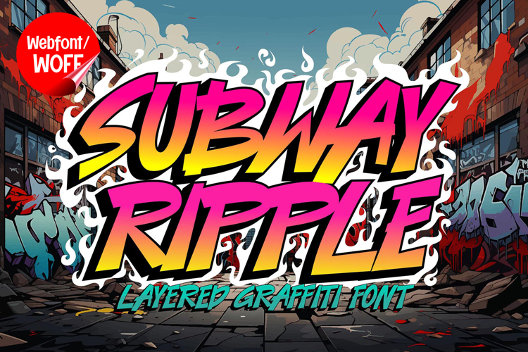 Subway Ripple | 3D Layered Graffiti Webfont for Urban Motion