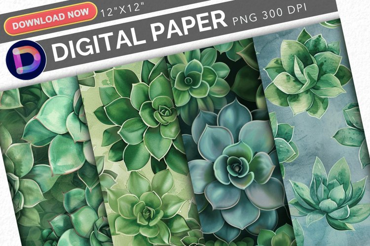 Watercolor Succulent Clipart Image 5