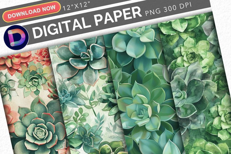 Watercolor Succulent Clipart Image 4