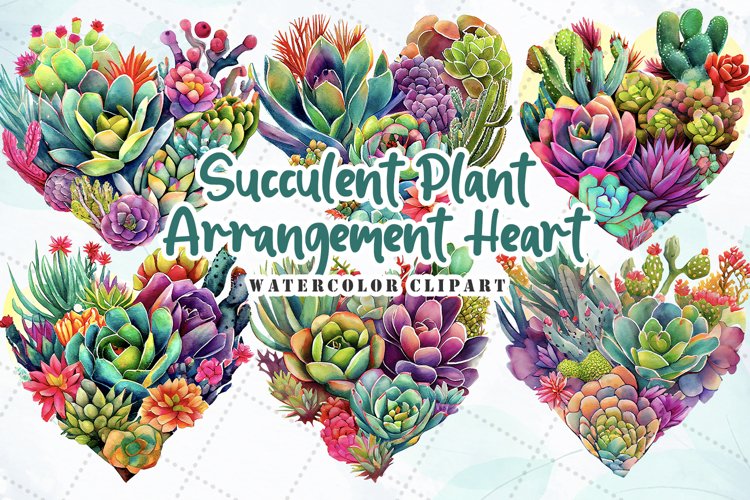 Watercolor Succulent Clipart Image 6