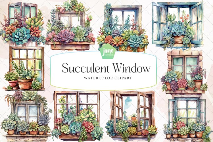 Watercolor Succulent Clipart Image 23