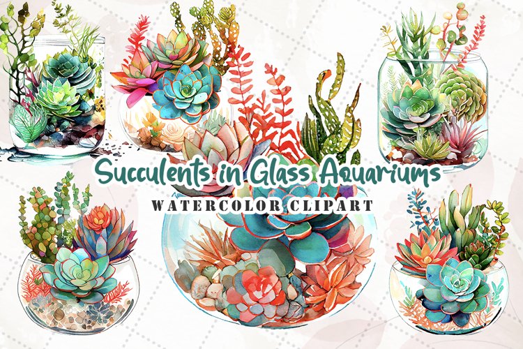 Watercolor Succulent Clipart Image 13