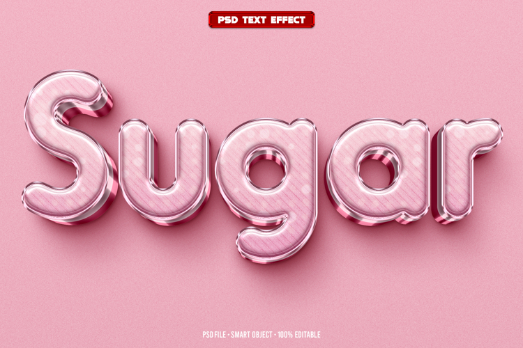 Sugar 3D editable text effect