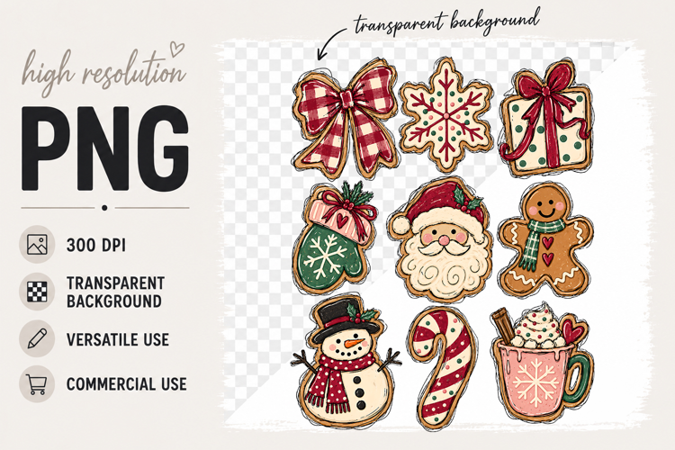 Christmas cookies png, Gingerbread Man Sublimation Design