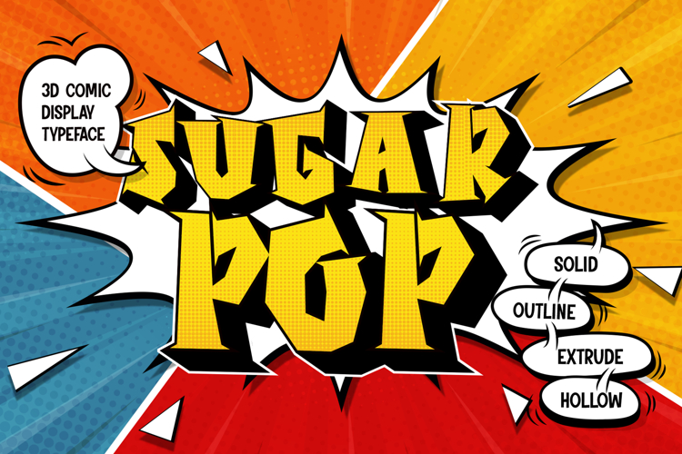 Sugar Pop - 3D Layered Comic Font