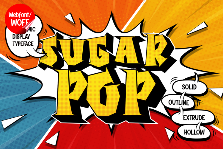 Sugar Pop | 3D Comic Layered Webfont for Fun Websites