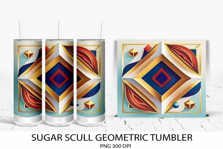 Geometric Tumbler Sublimation. Geometric Frame. 20 oz skinny