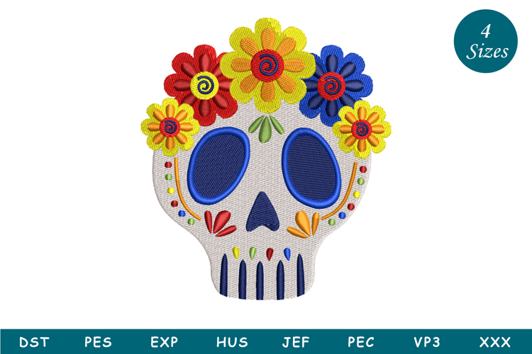 Sugar Skull |Halloween Design | Machine Embroidery
