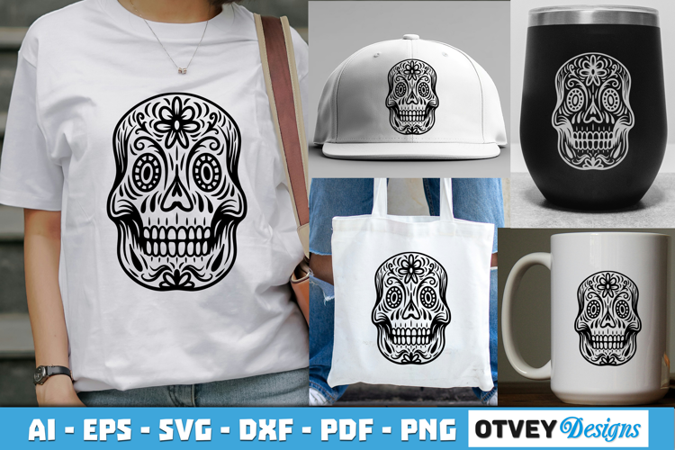 Sugar Skull SVG| Day of the Dead Skull Cut File