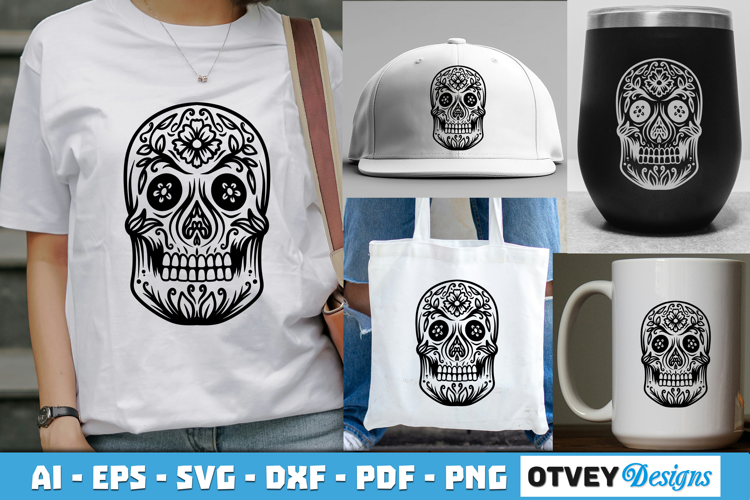 Sugar Skull SVG| Day of the Dead Skull Cut File