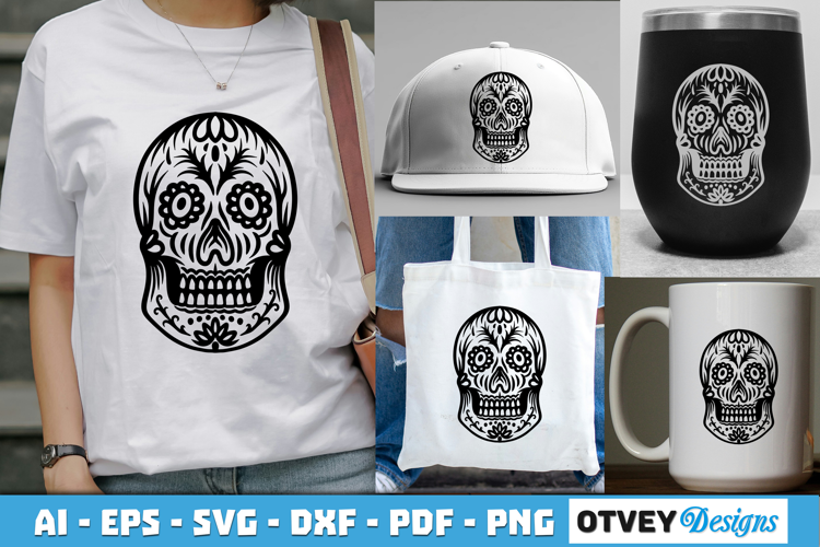 Sugar Skull SVG| Day of the Dead Skull Cut File