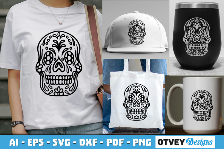 Sugar Skull SVG| Day of the Dead Skull Cut File