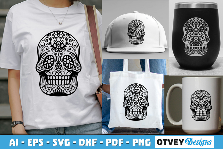 Sugar Skull SVG| Day of the Dead Skull Cut File
