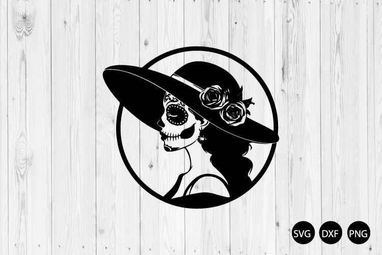 Sugar Skull Woman SVG, Day of the Dead SVG, Skeleton Face