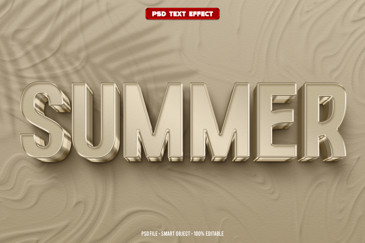 Summer 3D editable text effect