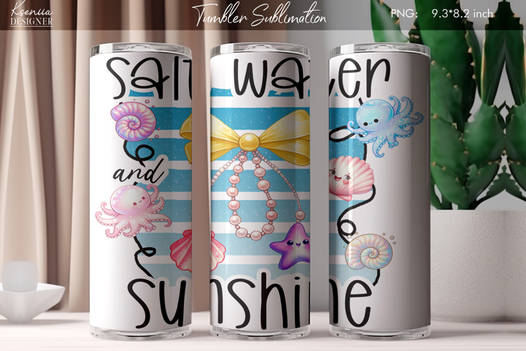 Summer Vibes|Positive Quotes |Seashell Tumbler Sublimation