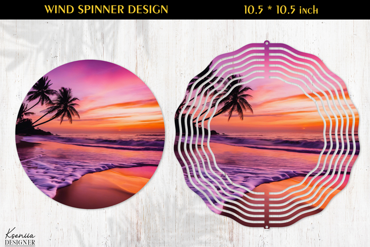 Ocean Paradise Wind Spinner Sublimation Design