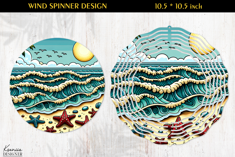 Ocean Paradise Wind Spinner Sublimation Design