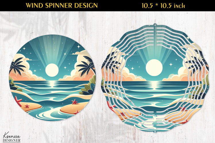 Ocean Paradise Wind Spinner Sublimation Design