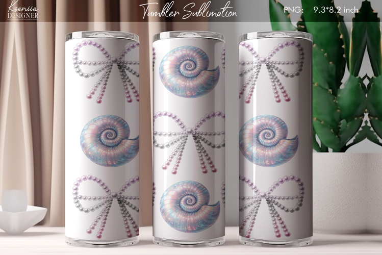 Vintage Coquette Bow|Retro Seashell Tumbler Sublimation
