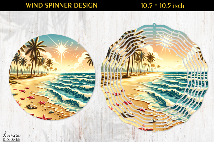 Ocean Paradise Wind Spinner Sublimation Design