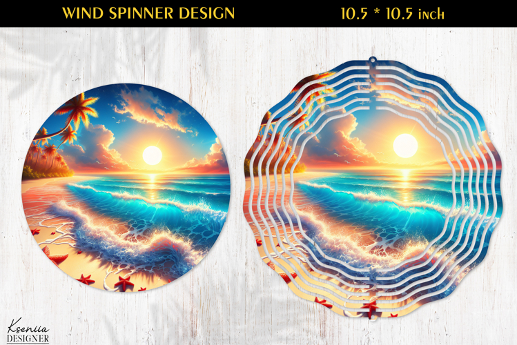 Ocean Paradise Wind Spinner Sublimation Design