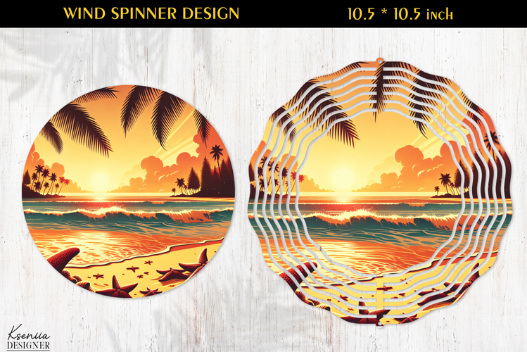 Ocean Paradise Wind Spinner Sublimation Design