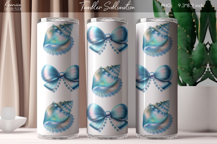 Vintage Coquette Bow|Retro Seashell Tumbler Sublimation