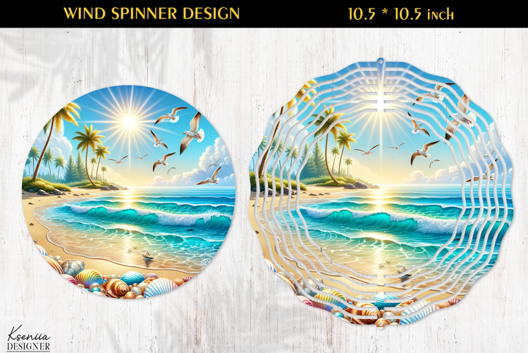 Ocean Paradise Wind Spinner Sublimation Design