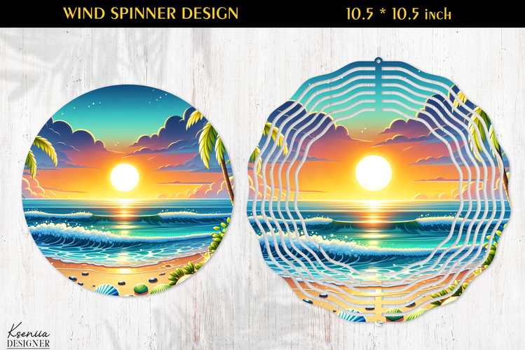 Ocean Paradise Wind Spinner Sublimation Design