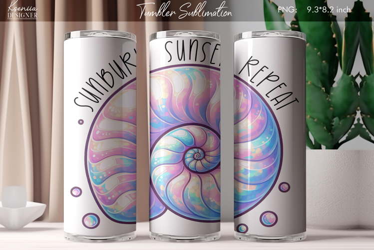 Summer Vibes|Positive Quotes |Seashell Tumbler Sublimation