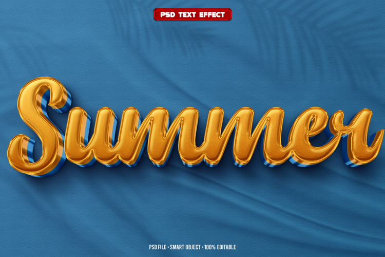 Summer 3D editable text effect
