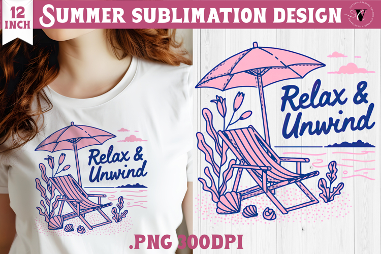 Summer sea Sublimation | Relax   Unwind beach quote