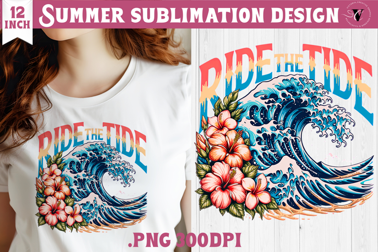 Summer sea Sublimation | Ride the tide, beach quote