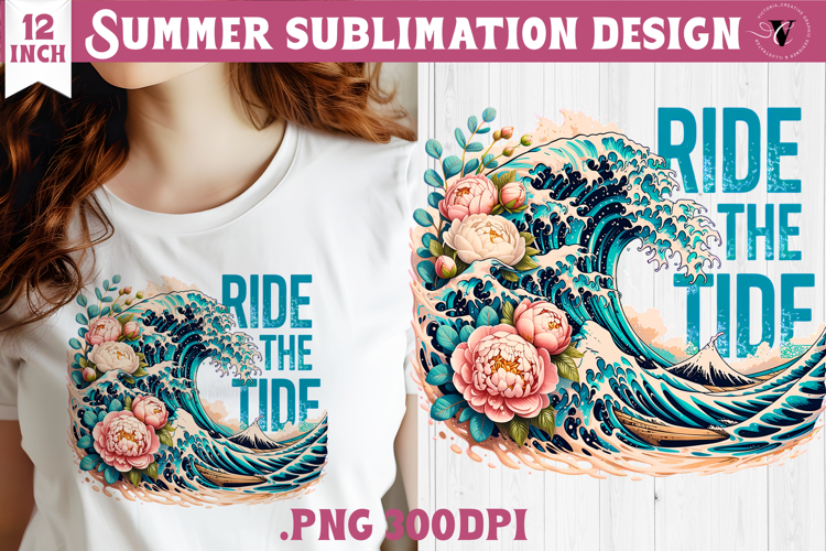Summer sea Sublimation | Ride the tide, beach quote
