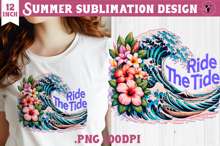 Summer sea Sublimation | Ride the tide, beach quote